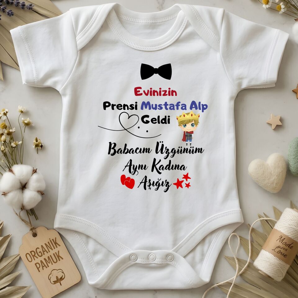 Evinizin Prensi Geldi İsme Özel Bebek Zıbını
