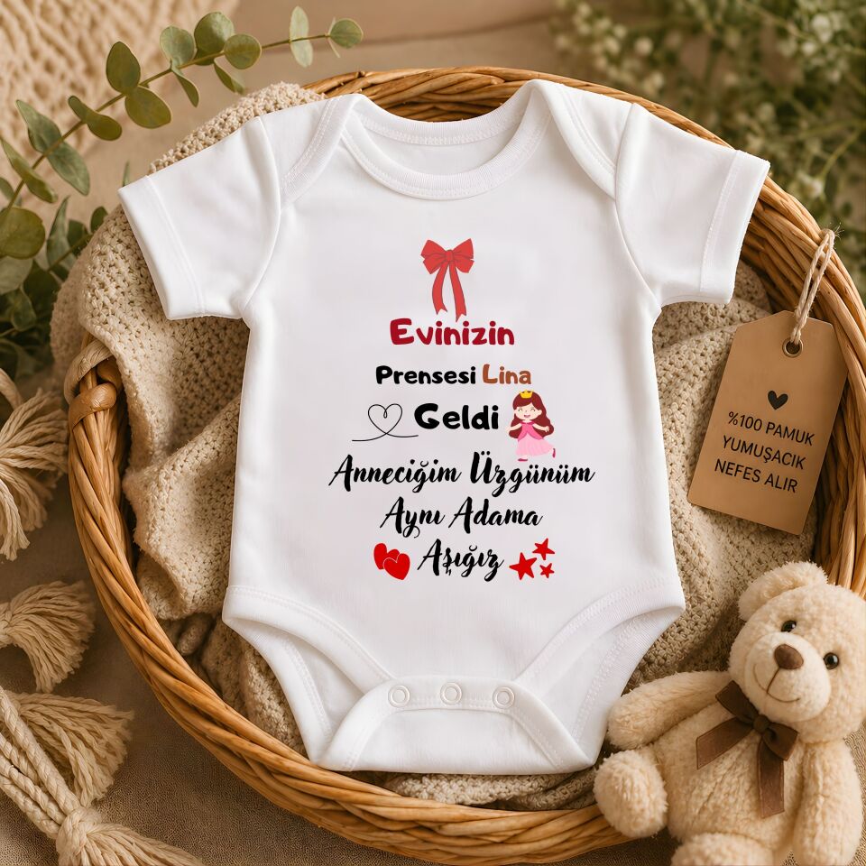 Evinizin Prensesi Geldi İsme Özel Bebek Zıbını
