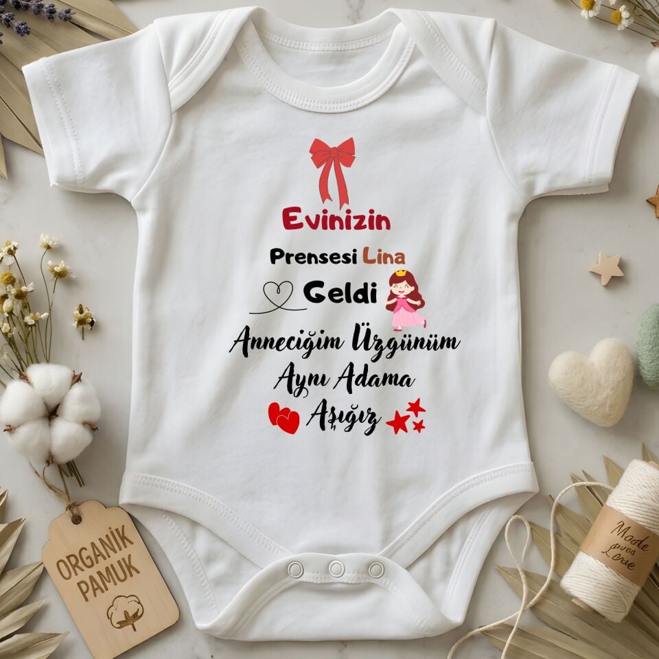 Evinizin Prensesi Geldi İsme Özel Bebek Zıbını