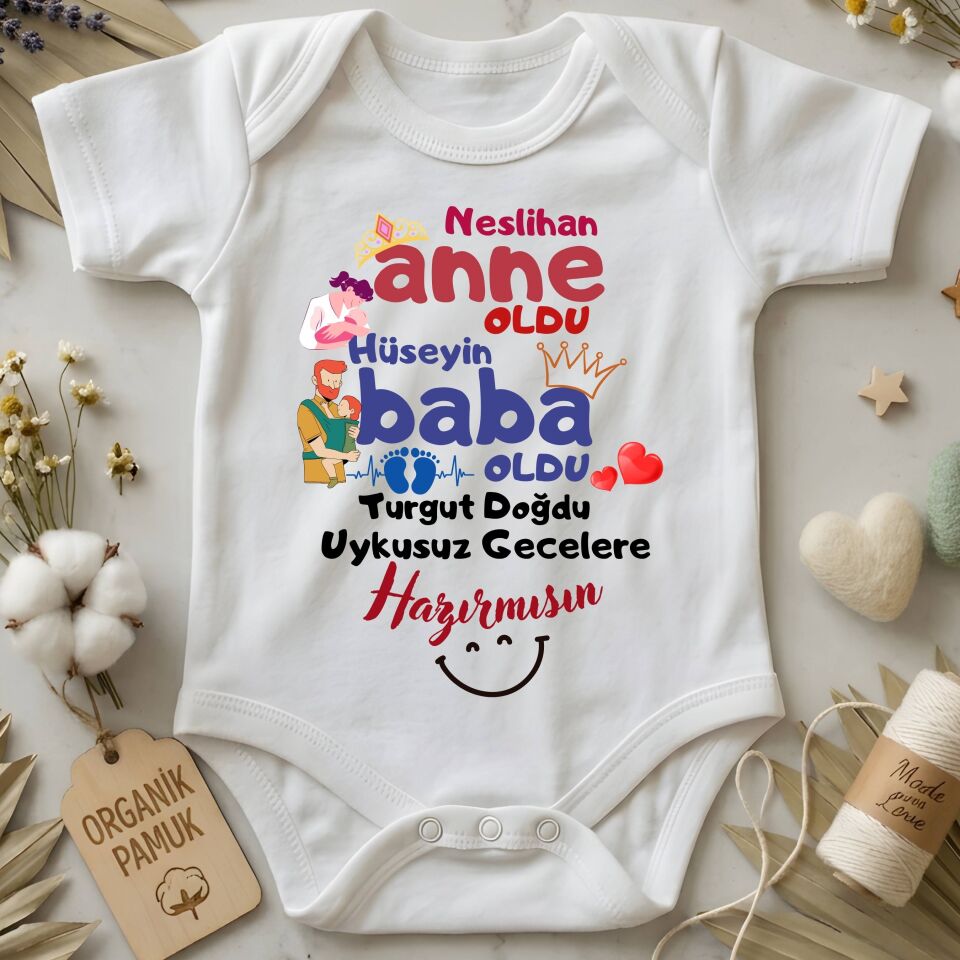 Kişiye özel bebek zıbın Anne Baba uykusuz gecelere hazırmısınız