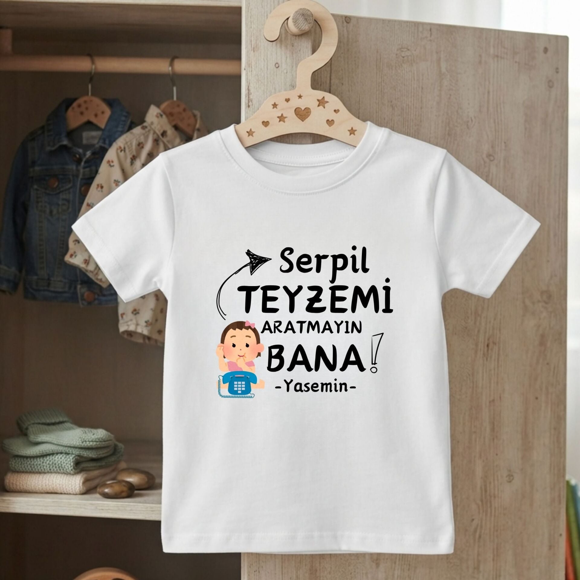 Kişiye özel çocuk tişörtü - Halamı Teyzemi Aratmayın Bana Esprili Kız Çocuk İsimli %100 Pamuklu Body