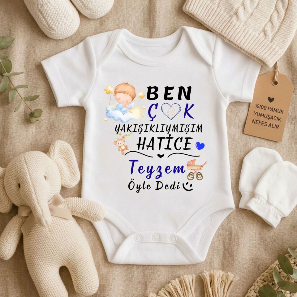 Kişiye Özel Bebek Zıbın - İsimli Esprili Teyze Hala Tasarımlı %100 Pamuklu