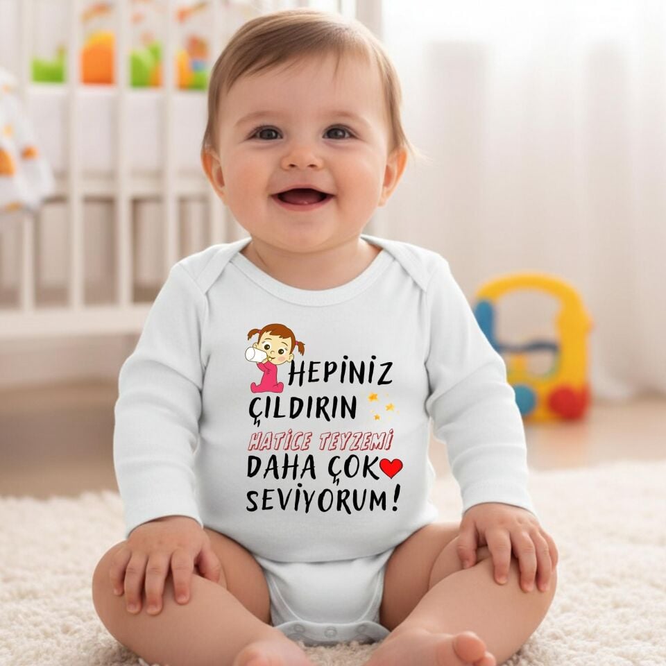Kişiye Özel Bebek Zıbın - İsimli Esprili Hala Teyze Tasarımlı %100 Pamuklu