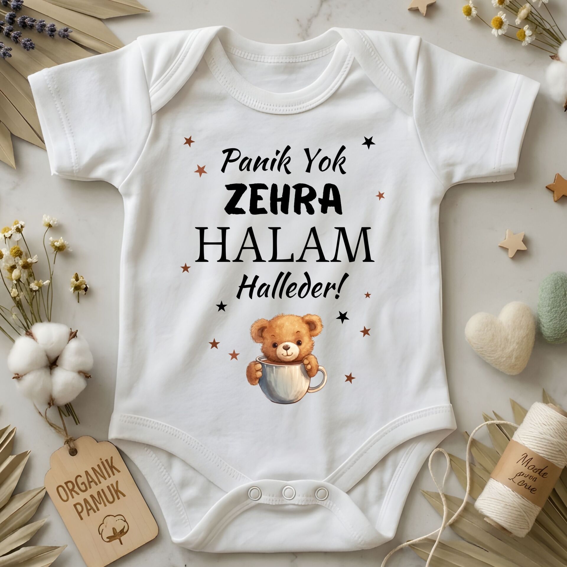 Panik Yok Halam - Teyzem Halleder Tasarımlı Kişiye Özel Bebek Zıbın