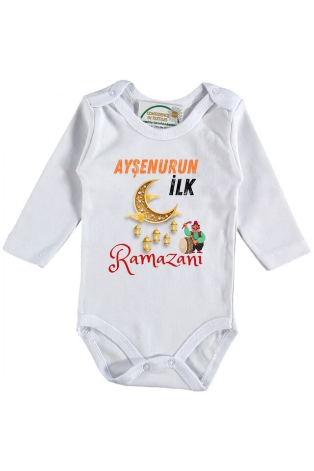 ''İlk Ramazanı'' Yazılı Kişiye Özel Bebek Zıbın
