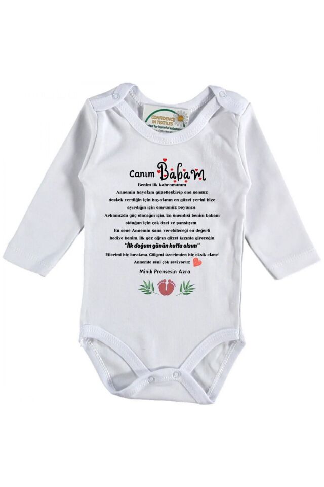 Kişiye Özel Canım Babam Bebek Zıbını | İsim Yazılı Hediye