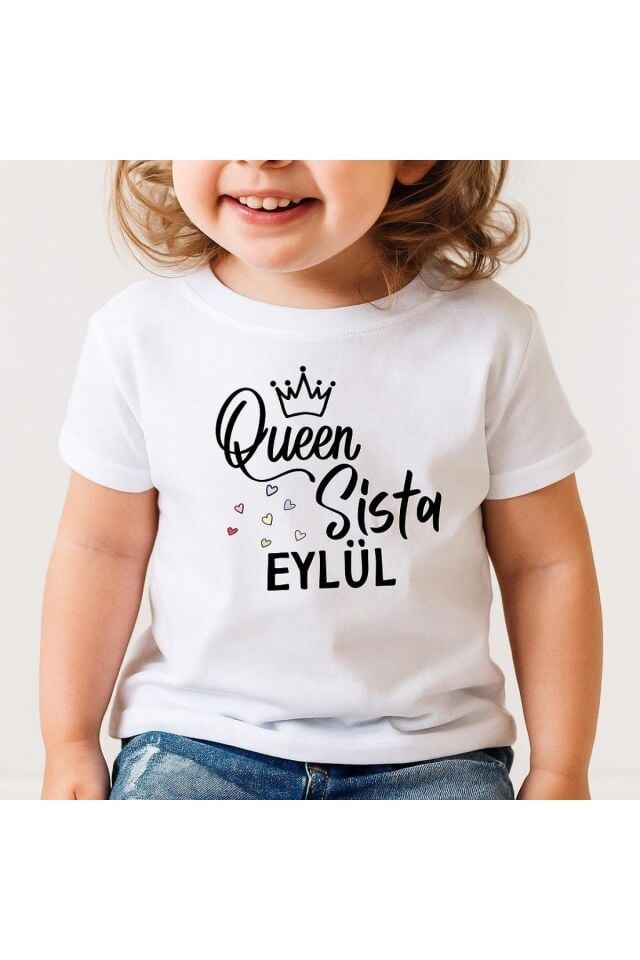 Kişiye Özel “Queen Sista” Yazılı kişiye özel Tişörtler